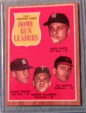 1961 A.L. HOMERUN LEADERS M. MANTLE HOF NM CONDITION