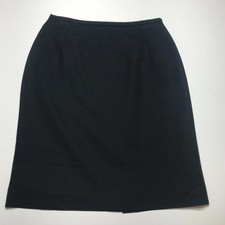 Rena Rowan For Saville Skirt Size 10P Pencil Black 100% Worsted Wool Made in USA