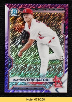 2021 Bowman Chrome Purple Shimmer Refractor 71/250 Matthew Liberatore READ 0h1v