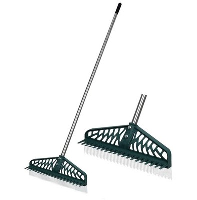 Durable Alloy Steel Rake for Synthetic Grass - 32 to 52 Inch Adjustable Handle
