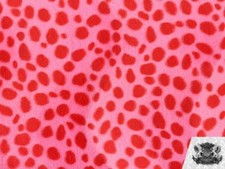 Velboa Faux Fur Fabric Animal Print RED PINK DALMATIAN / 60" W / By the Yard