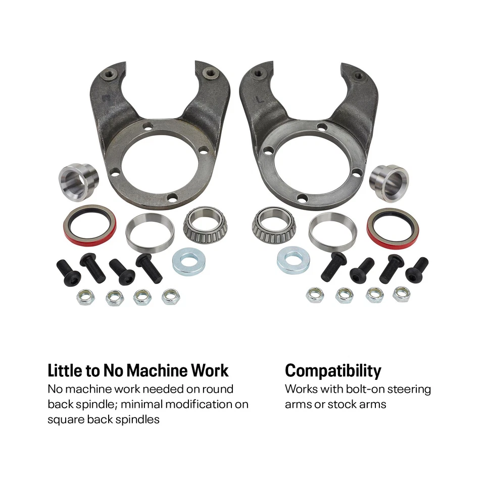 Kit de frenos de disco, 5 en 4-1/2, pinza métrica, se adapta al husillo Ford 1937-48 Foto 3 de 4