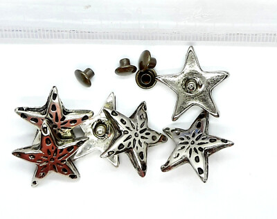 6 Stück Metall Conchos mit Niete für Leder oder Filz Taschen Pantoffeln Hut Gurt