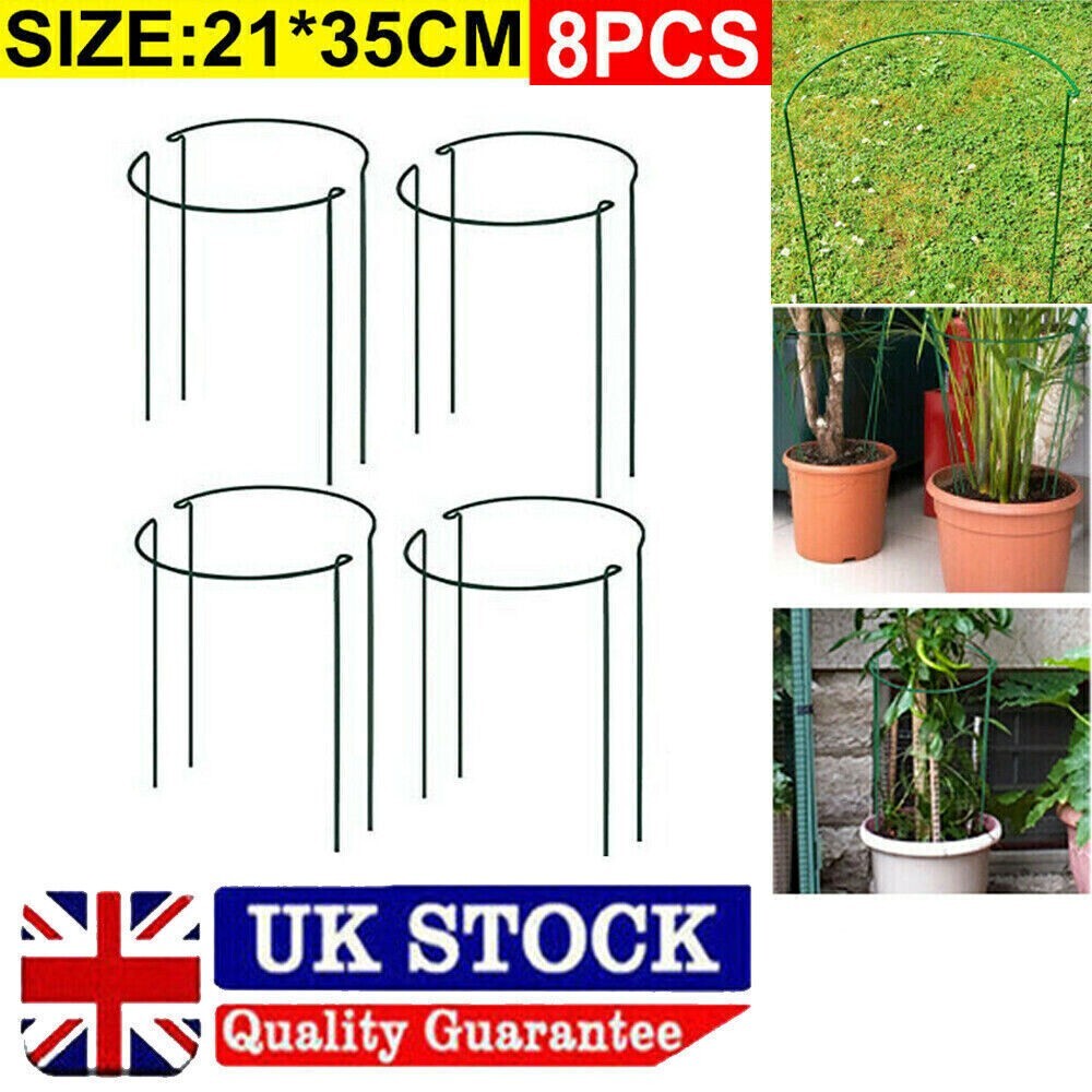 8X Half Round Metal Plant Supports Stake Peonies Hydrangea Strong Stakes Garden eBay