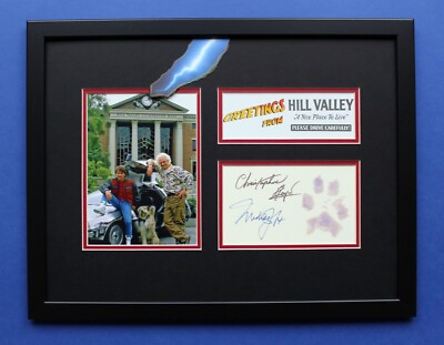 BACK TO THE FUTURE Michael J. Fox & Ch. Lloyd AUTOGRAPHS framed masterly display