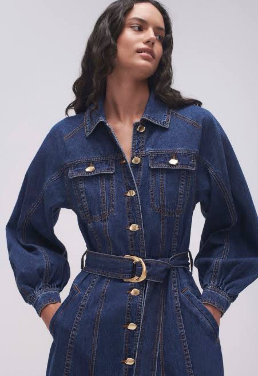 aje colorado denim midi dress Gorgeous AJE “Colorado” Maxi Denim Dress - size 8 (also fits 10)