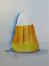 Candy Corn by Delilah  Still life 12x 9 watercolor original impressionism