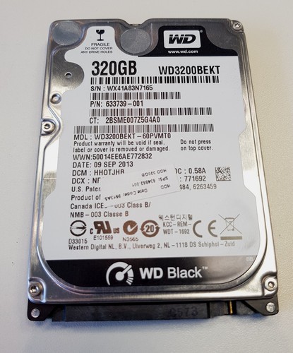 Western Digital Scorpio Black WD3200BEKT- 60PVMT0 320GB SATA P/N 633739-001