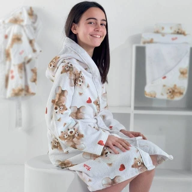 Accappatoio Coccole TRUDI in Spugna Bambino Bambina 1 2 3 4 5 6 Anni GABEL