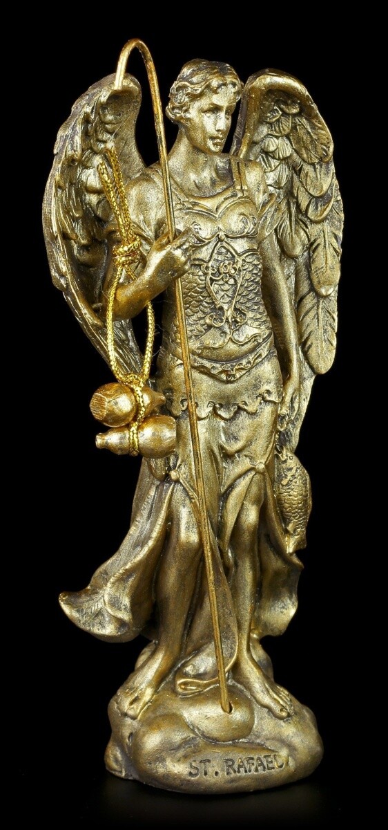 Small Archangel Figure - Raphael - Fantasy Guardian Angel Cherubim Decor Statue