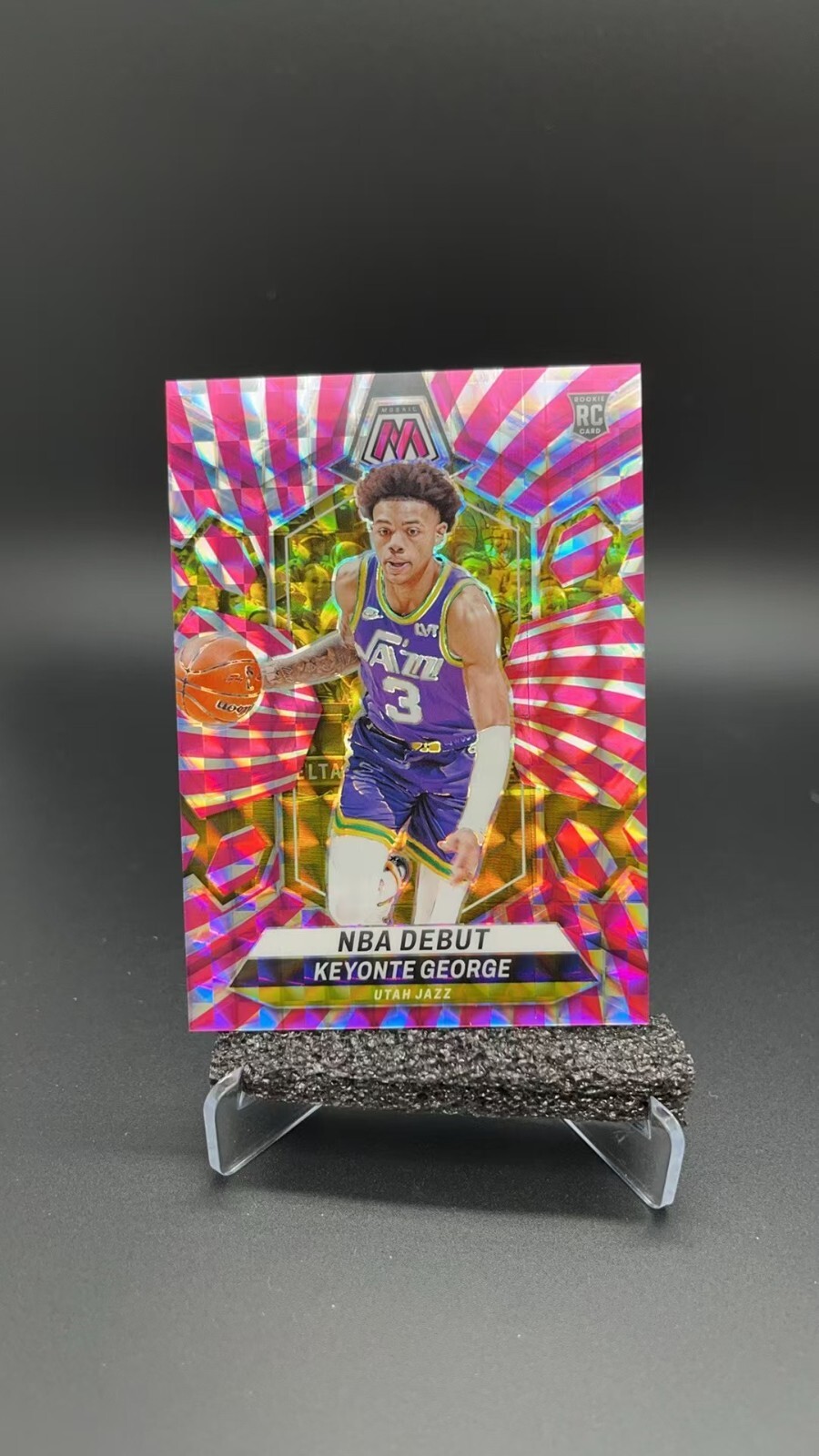 2023-24 Panini Mosaic Keyonte George RC Rookie NBA DEBUT Pink Swirl 12/18 #1004S