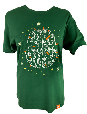 TRUTH JUUL T-Shirt Unisex Size S Green COTTON Brain Graphic TruthMerch Inform