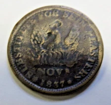 1837 MAY 10TH SPECIE PAYMENTS SUSPENDED HARD TIMES TOKEN
