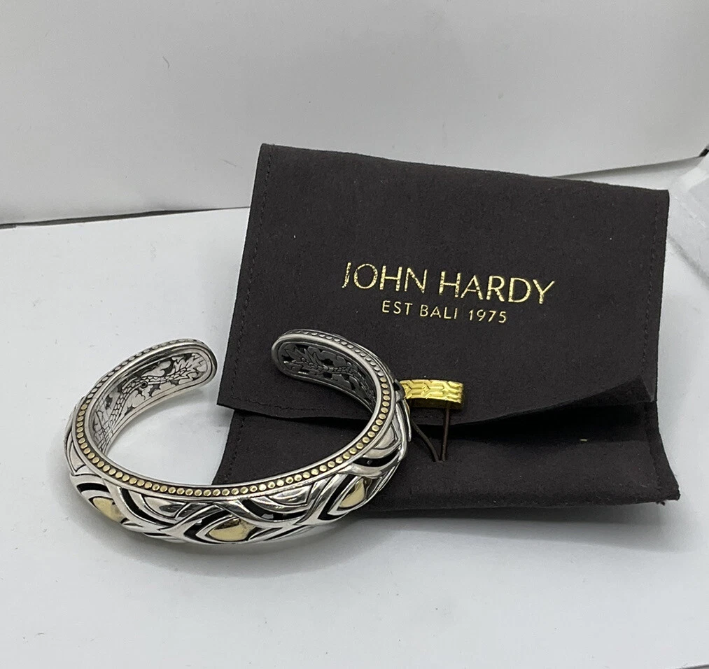 Sterling Silver John Hardy Legends Naga Kick Cuff 18K Yellow Gold Cuff Bracelet