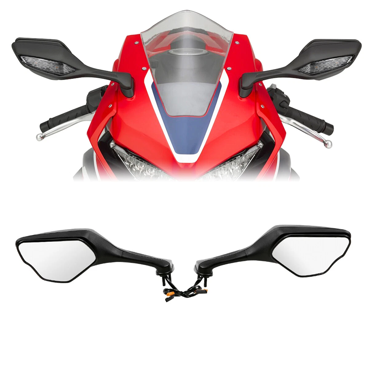 Rear View Mirrors LED Turn Signals Fit For Honda CBR1000RR 2017-2024 2018 2017