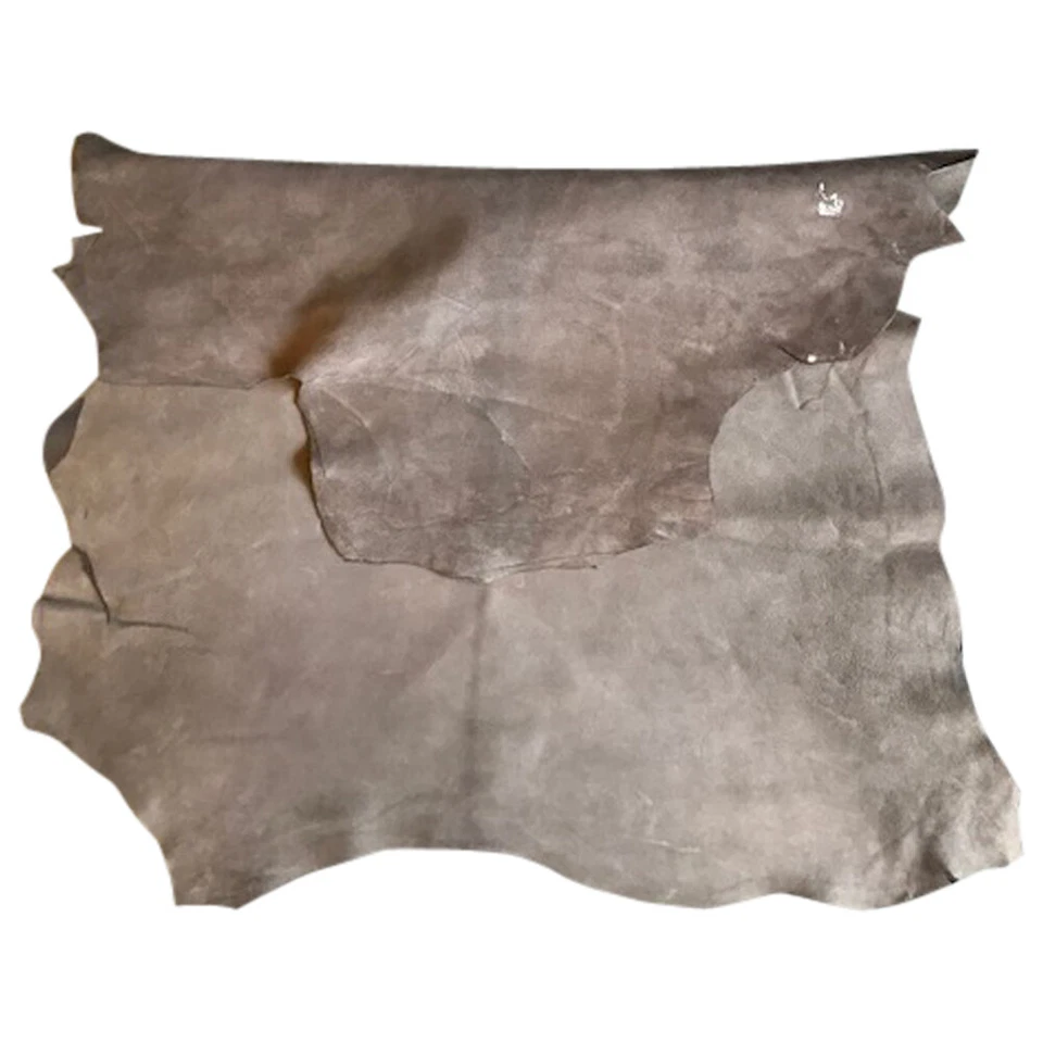 Brown Taupe Soft Leather Hides Rustic Crafters Fabric Suede Upholstery Material - Image 2 of 4