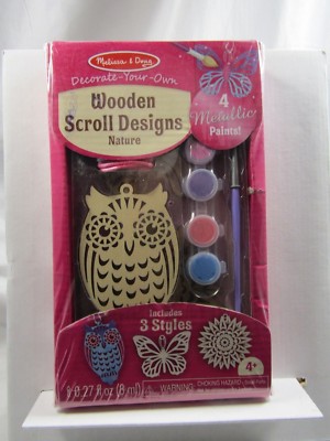 Melissa & Doug DYO Nature Wooden Scroll Designs Craft Kit Metallic Paint #8919