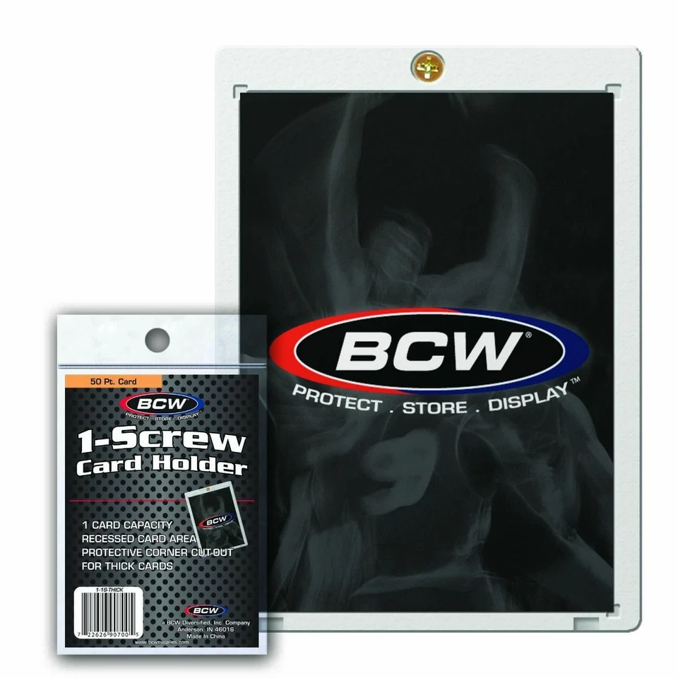 (5-Pack) BCW 1-Screw Screwdown Trading Card Holder Thicker Card 50pt Recessed - Image 3 of 3