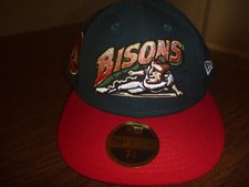 BUFFALO BISONS NEW ERA 59FIFTY MiLB EXCLUSIVE GREEN/RED LP FITTED HAT SIZE 7 3/4