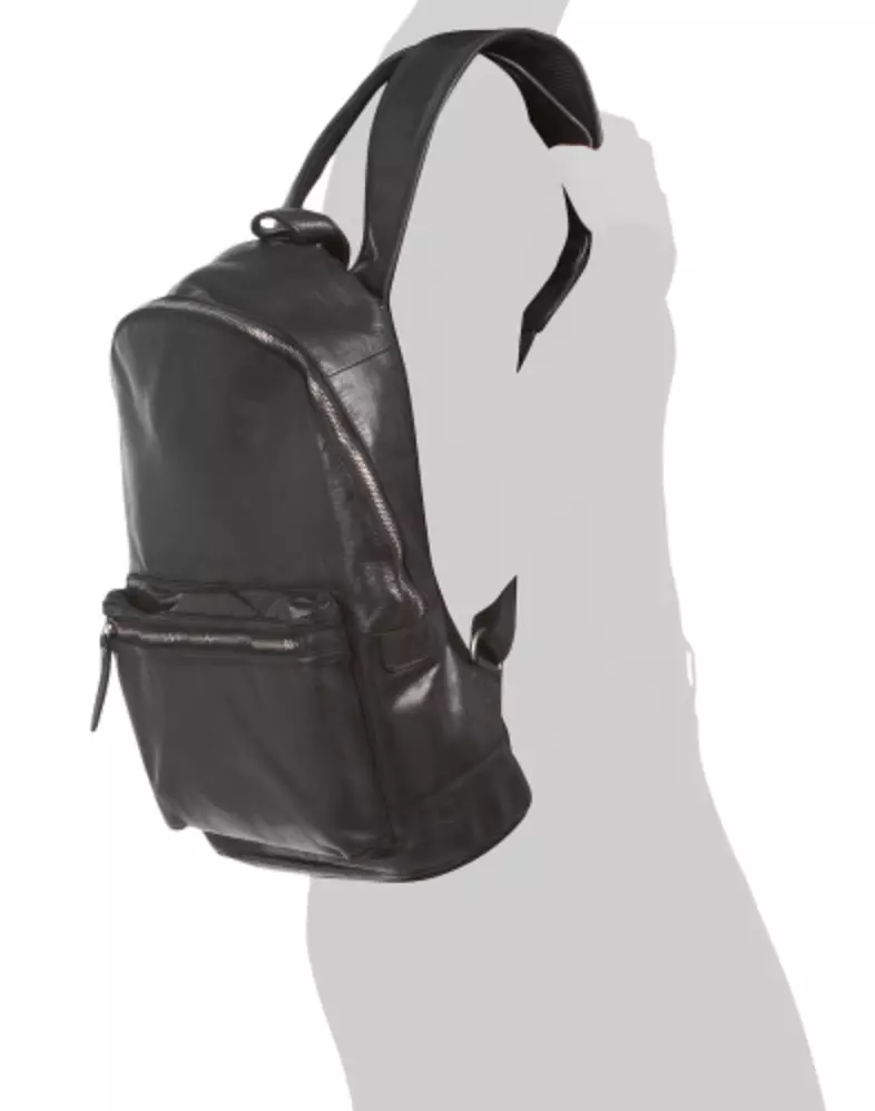 Leather Backpack Black color Made in Italy