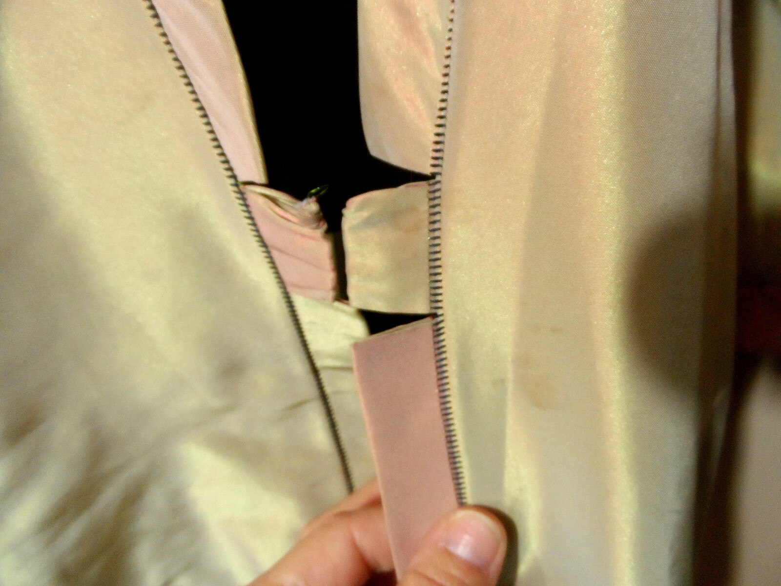 SZYMKOWICZ Color Changing Trench Coat Jacket Cardigan M Pink Beige ...