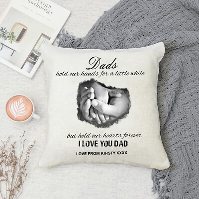 Papas halten unsere Hände für eine Weile 40x40cm Kissen & Innen personalisiert