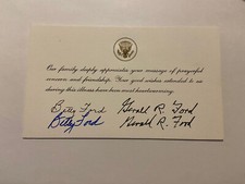Gerald R. Ford & Betty Ford White House Response Card on Betty Ford Illness