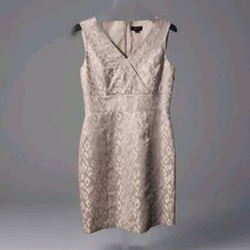 NWT Tahari  Arthur S. Levine Taupe Beige Sleeveless Sheath Cocktail Dress Size 8