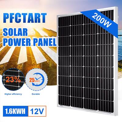 200W 12V Off-Grid Monocrystalline Solar Panel Solar Module for RV Trailer Marine