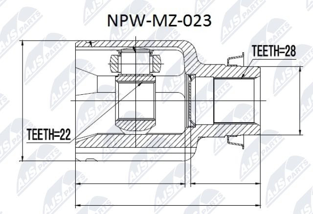 Fits NTY NPW-MZ-023 INNER CV JOINT - Image 8