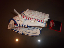 RAWLINGS PLAYERS SERIES AGES 3-5 WHITE RED/BLUE BASEBALL THEMED GLOVE - NWT