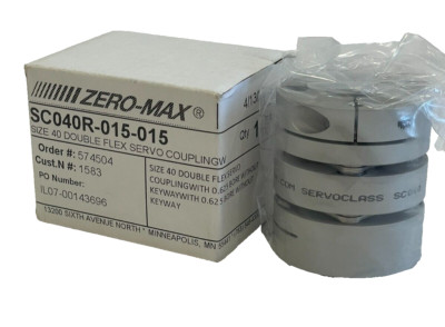 NEW ZERO-MAX SC040R-015-015 SIZE 40 DBL FLEX SERVO COUPLING SC040R015015