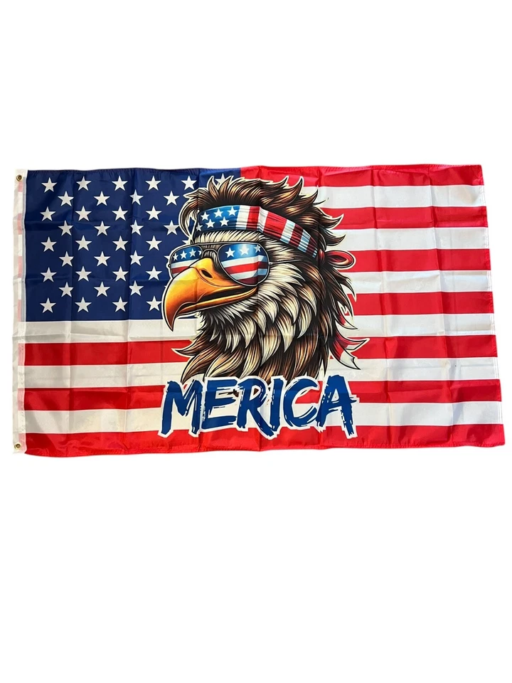 MERICA BALD EAGLE Flag 3x5 ft Printed Polyester American Flag Banner Decor NEW - Image 2 of 4