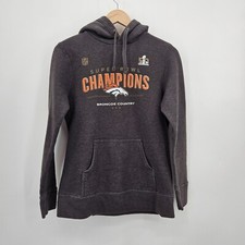 NFL Super Bowl Champions Denver Broncos Sweatshirt Hoodie Adult Size Small Brown