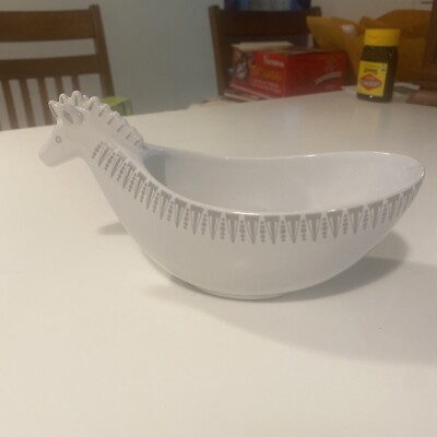 Jonathan Adler White and Silver Zebra Planter Bowl in Excellent Condition