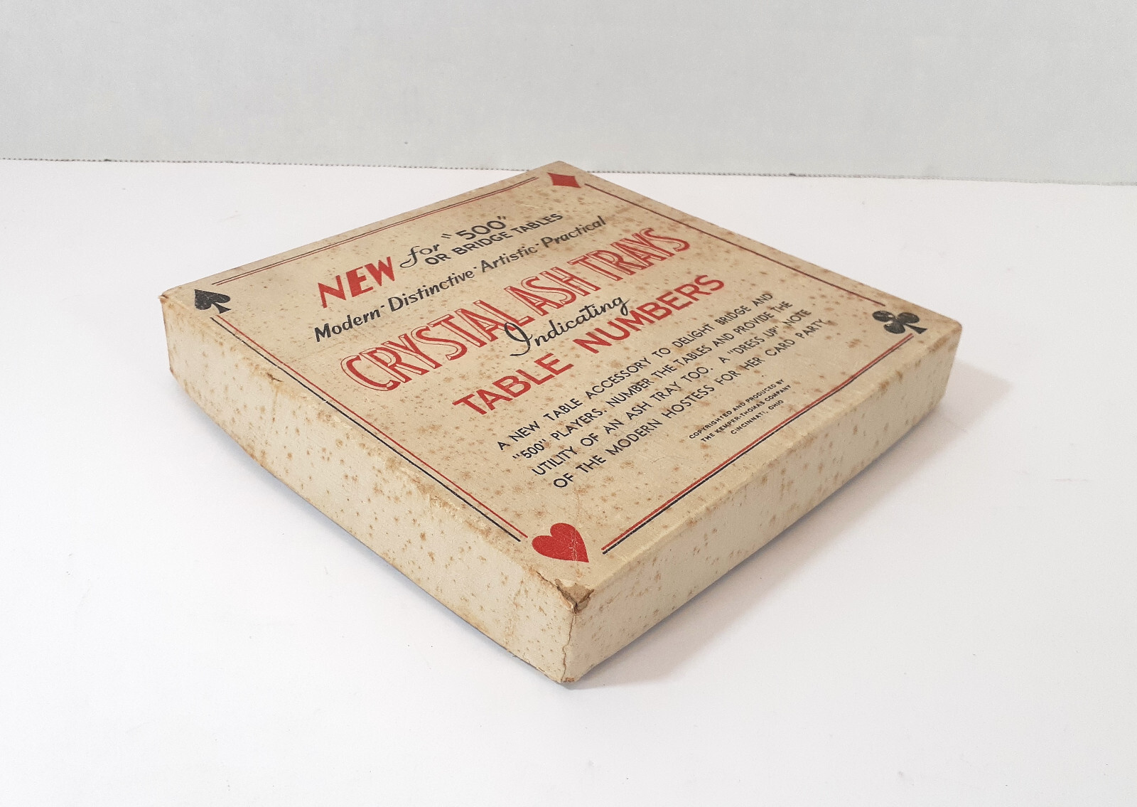 Vintage Ash Trays Bridge Table Crystal Kemper Thomas Set of 4 Made in USA