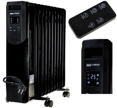 MAT-COMPANY Radiador de aceite 2500W calefacción eléctrica 11 aletas radiador radiador calefacción con temporizador