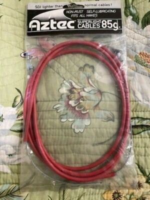 ! TWO VINTAGE RED OLD SCHOOL AZTEC SUPELIGHT ROAD BIKE BRAKE CABLES   FRANCE