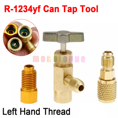 R-1234yf Can Tap Tool With Adapter for R12 R22 R134A Charging Hose Brass 3PCS