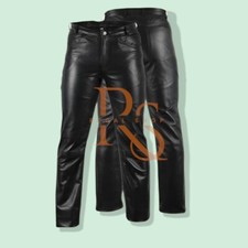 Men  s Black Leather Dress Pants   Classic Style  Genuine Soft Lambskin Leather