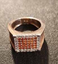 Real Mens 2ct Red Simulated Garnet Statement Charm Ring 925 Silver Size 5