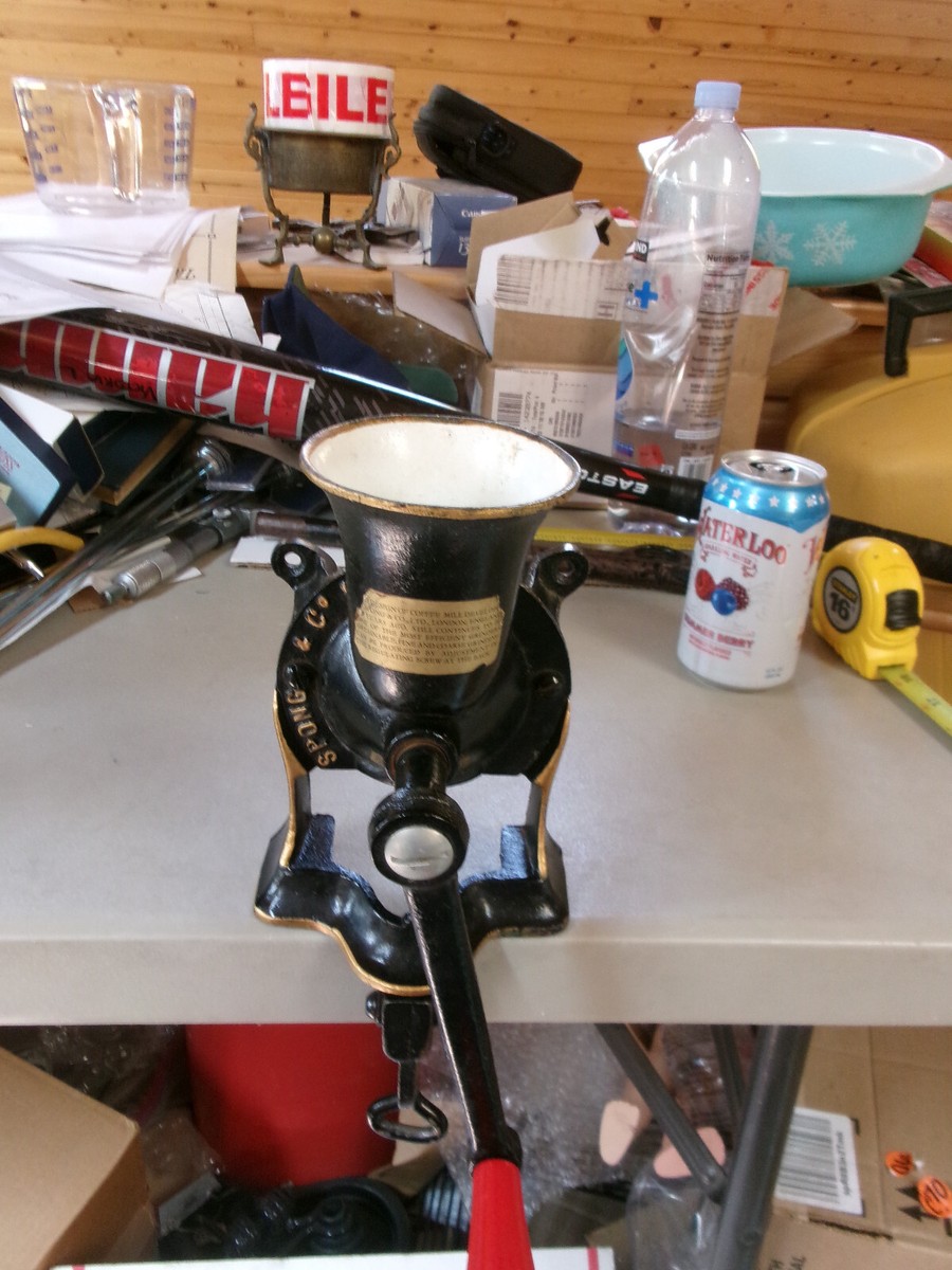 Vintage SPONG & CO LTD Coffee Mill #1 Made In England Cast