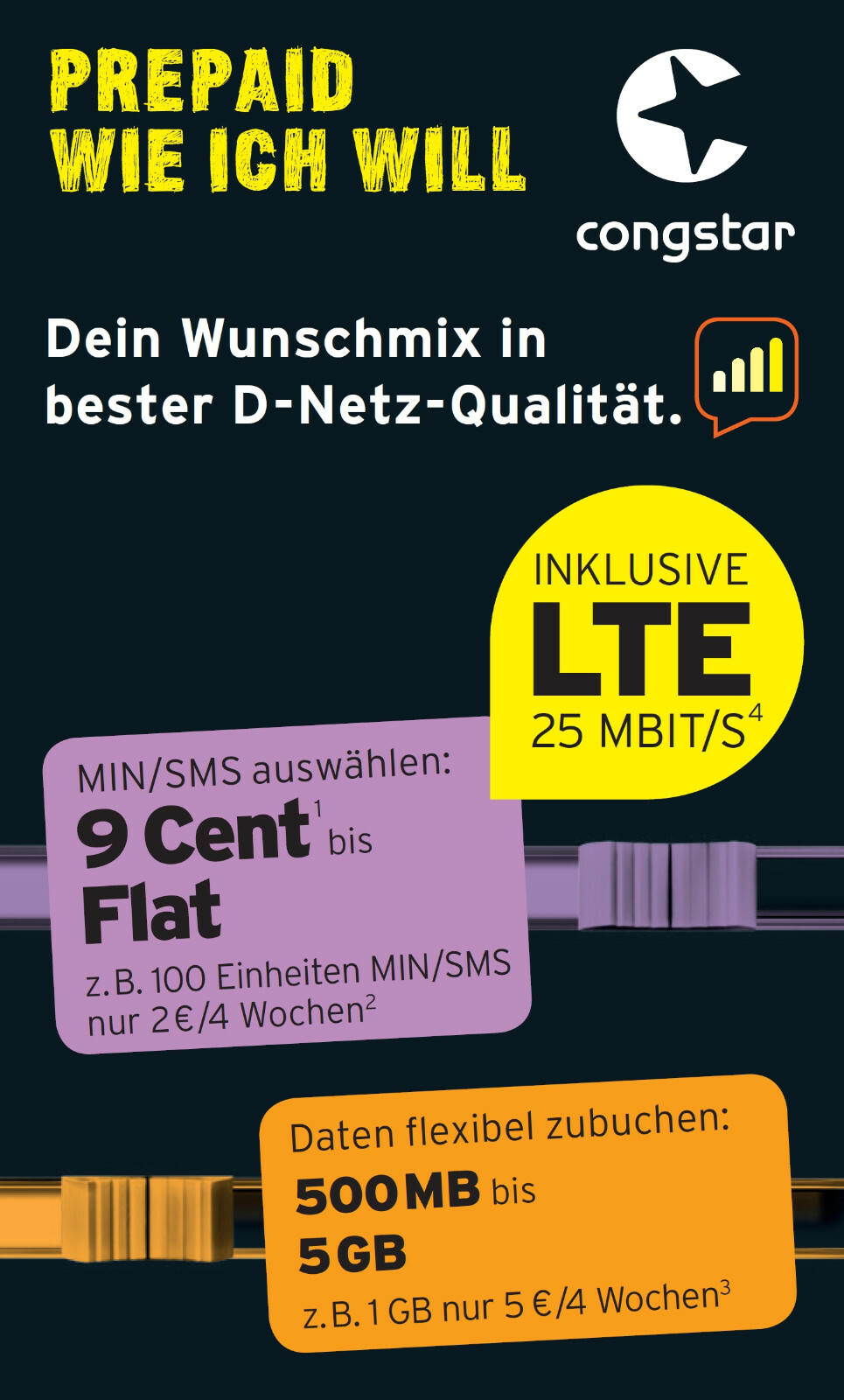 Congstar Prepaid As I Want Mobile SIM Card tmobile €10 Credit D1