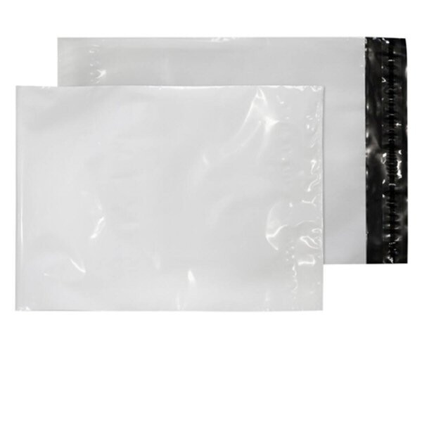 Mailing Bags C4 Purely Packaging Peel and Seal 90gsm White Polythene Pack of 100