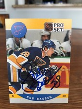 1990-91 PRO SET #520 BOB BASSEN SIGNED AUTOGRAPHED CARD A