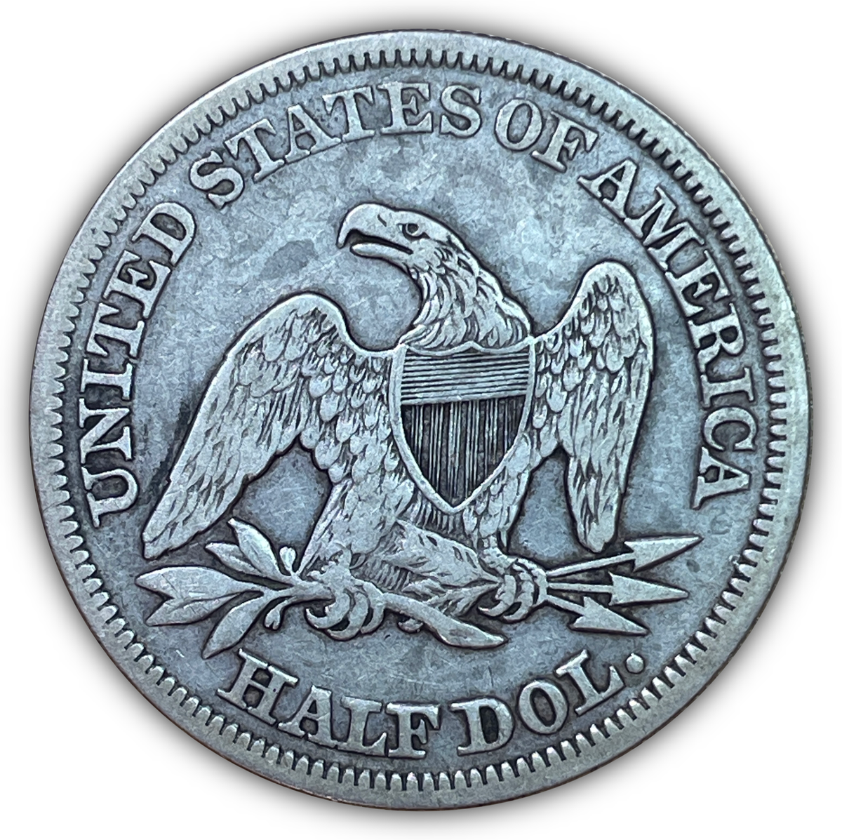 1855 Over 54 Seated Liberty Half Dollar Very Fine VF Coin #19088