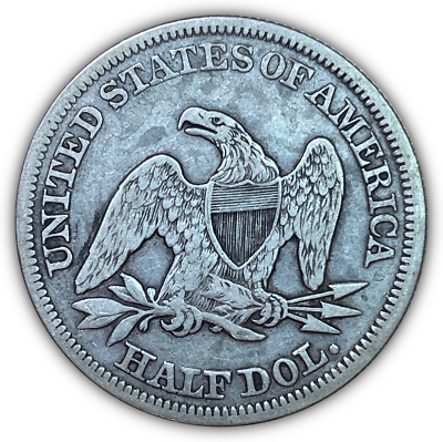 1855 Over 54 Seated Liberty Half Dollar Very Fine VF Coin #19088