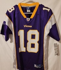 NEW REEBOK ONFIELD NFL MINNESOTA VIKINGS #18 SIDNEY RICE YOUTH JERSEY, LARGE