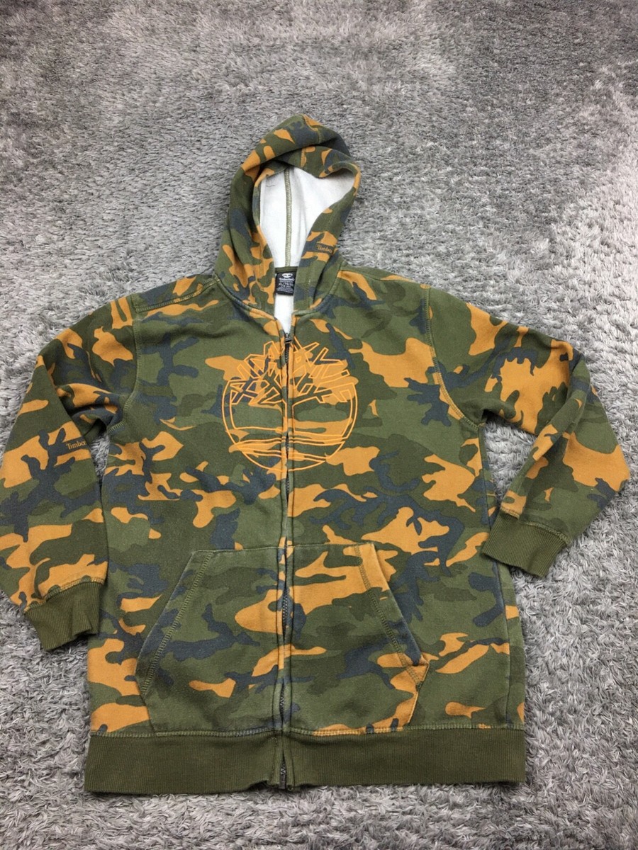 Timberland Camo Jacket Boys Size XL (18-20) Green Brown Full Zip