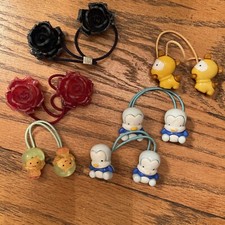 Plastic Character Hair Ties Vintage